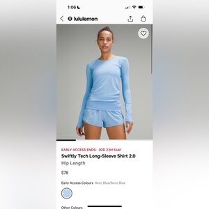 Lululemon Swiftly Tech Long-Sleeve Shirt 2.0 in Lip Gloss